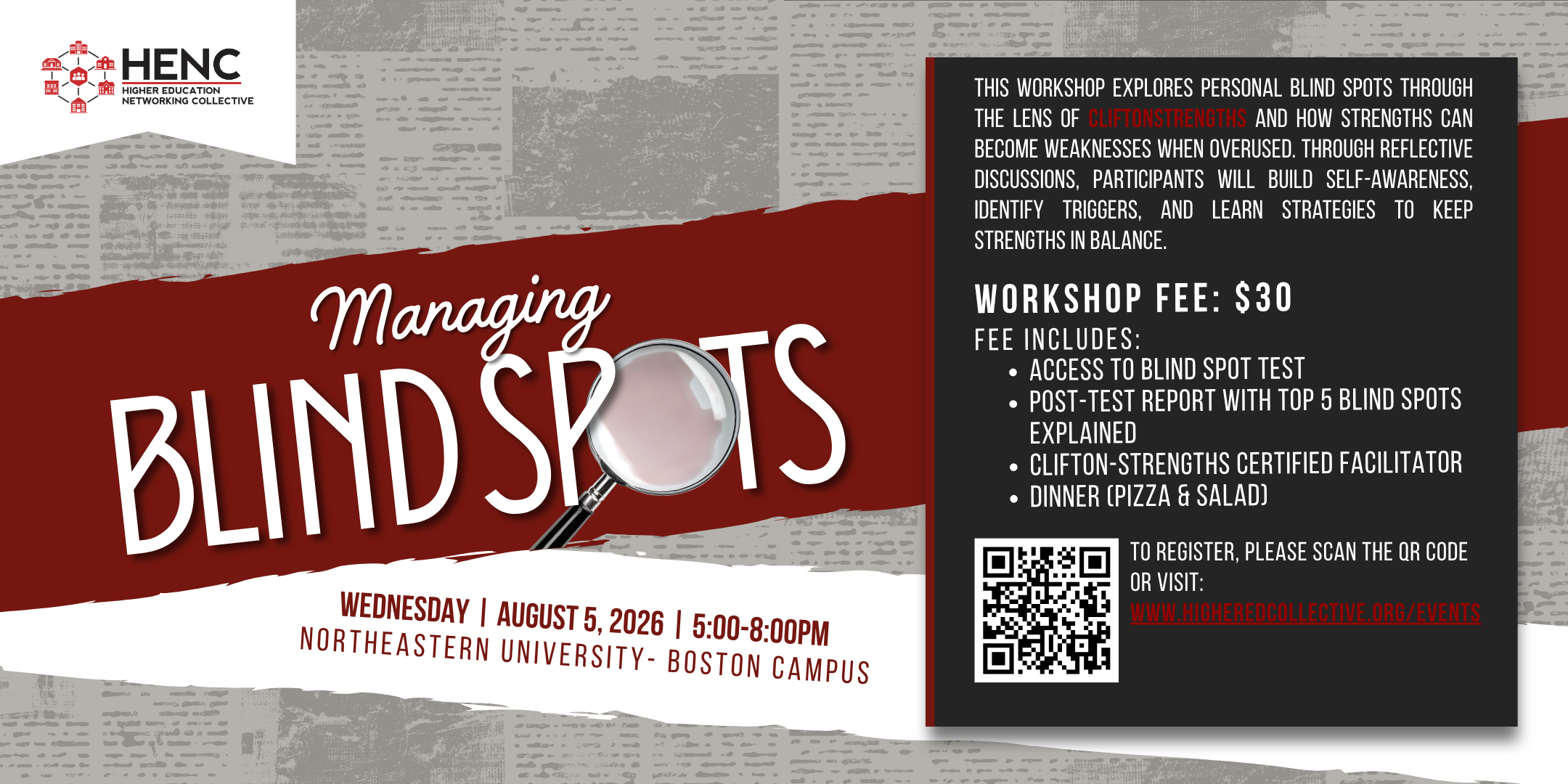 Managing Blind Spots event flyer