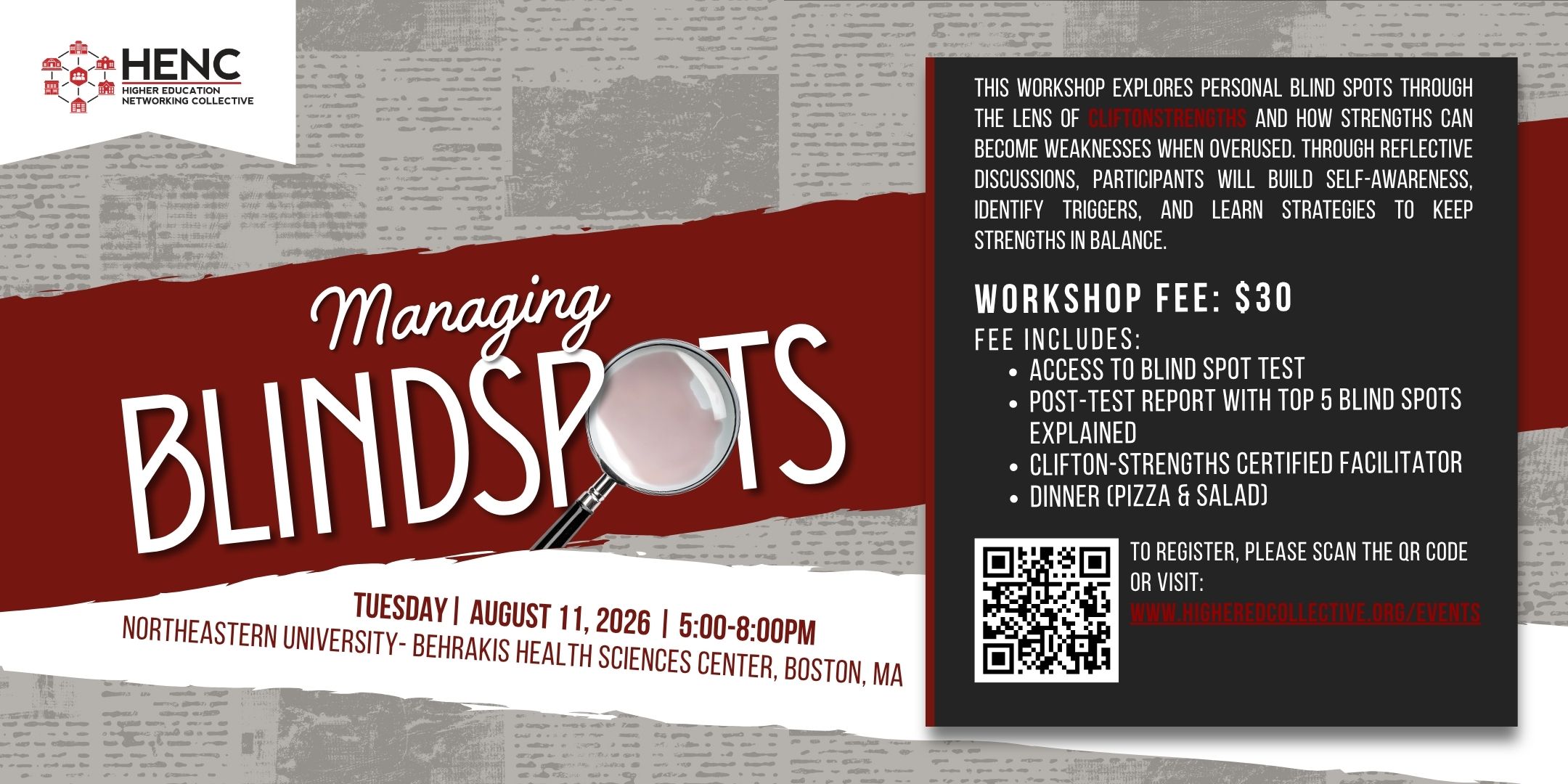 Managing Blind Spots event flyer